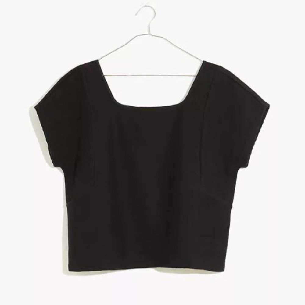 Ottoman Jacquard Square-Neck Top